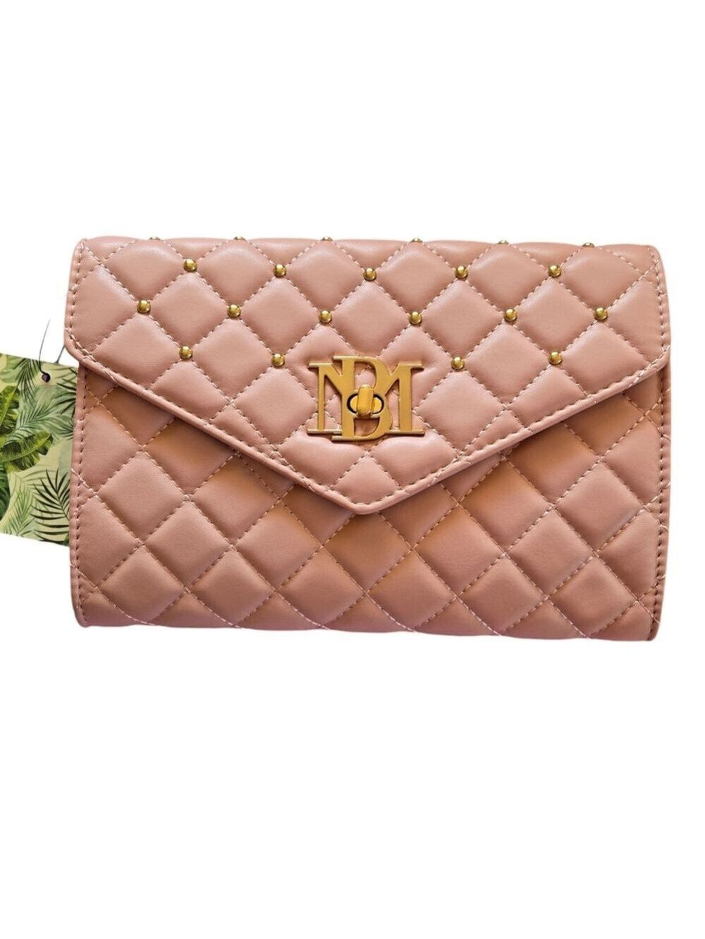 Badgley Mischka Diamond Quilted Crossbody Purse, Blush